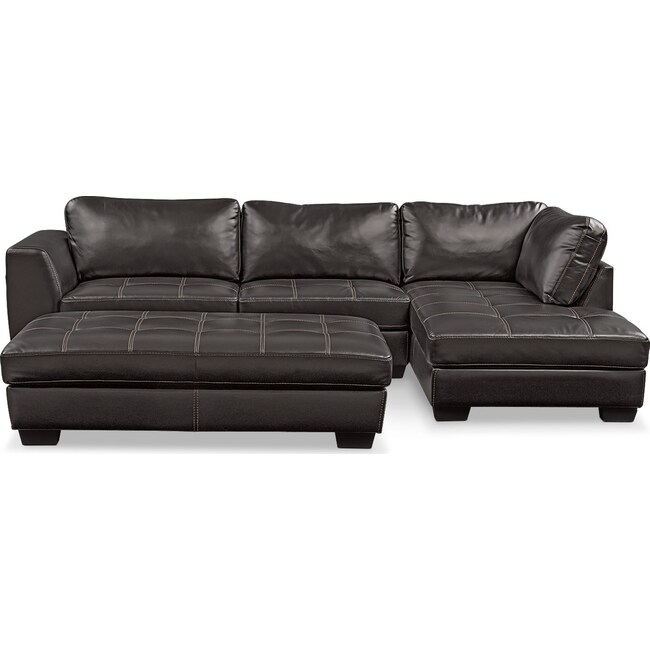 Living Room Furniture - Santana 2-Piece Sectional with Chaise and Ottoman