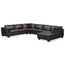 santana black black  pc sectional   