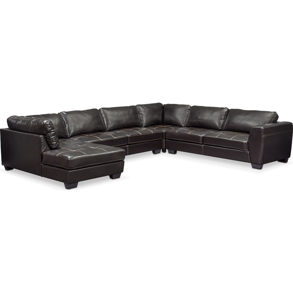 santana black black  pc sectional   