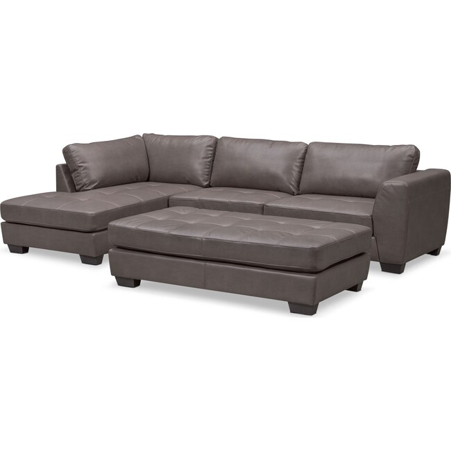 Living Room Furniture - Santana 2-Piece Sectional with Chaise and Ottoman