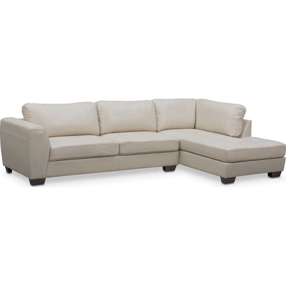 santana ivory white  pc sectional   