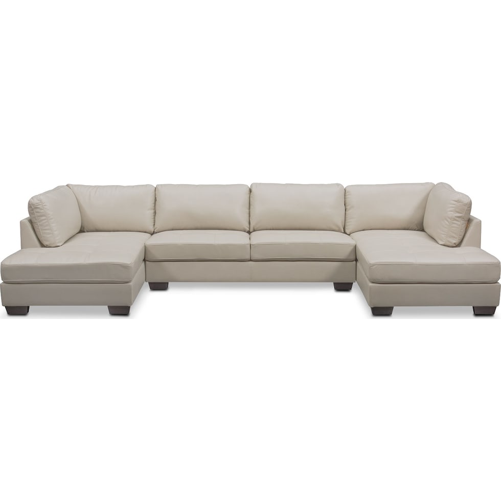 santana ivory white  pc sectional   
