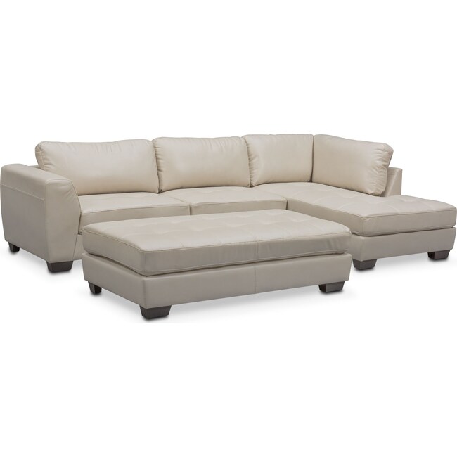 Living Room Furniture - Santana 2-Piece Sectional with Chaise and Ottoman