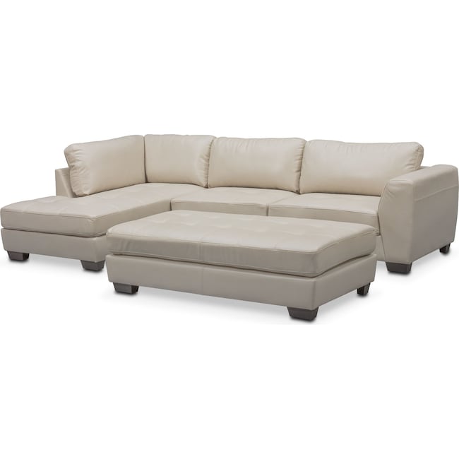 Living Room Furniture - Santana 2-Piece Sectional with Chaise and Ottoman