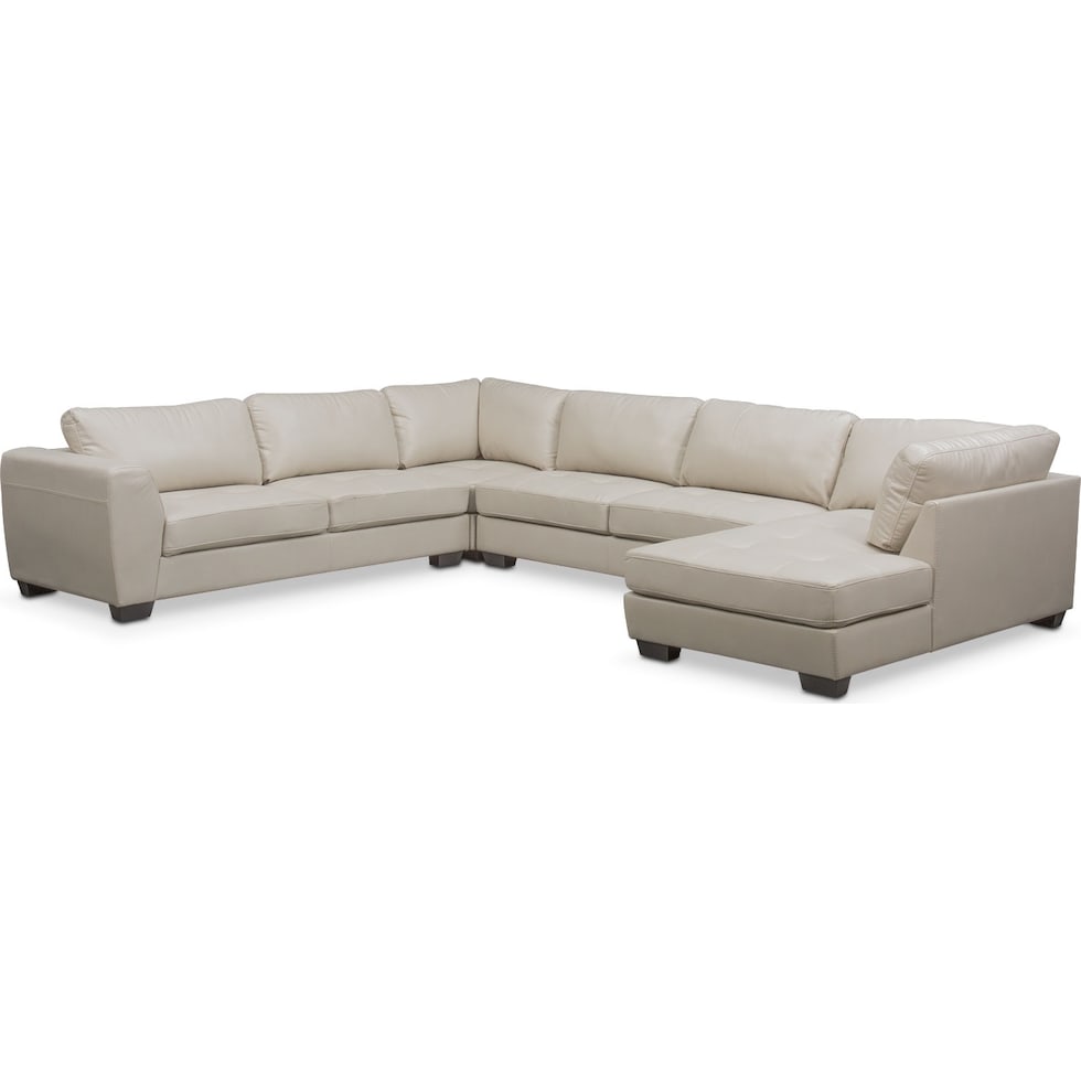 santana ivory white  pc sectional   