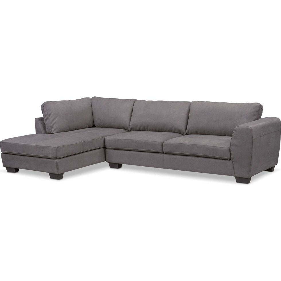 santana slate gray  pc sectional   