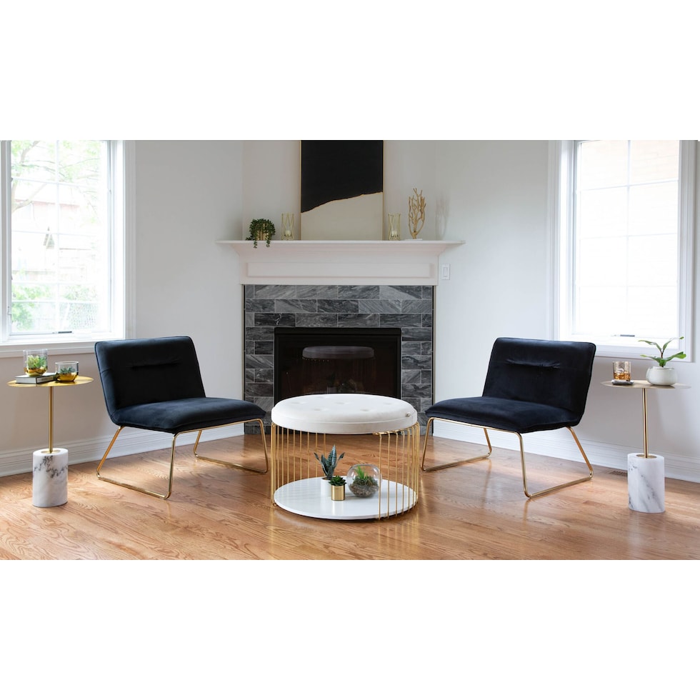 santos black accent chair   