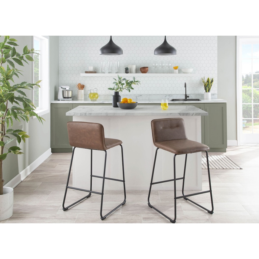santos black espresso counter height stool   