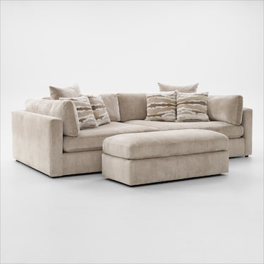 Sasha Foam Comfort Sectional - Luscious Champagne