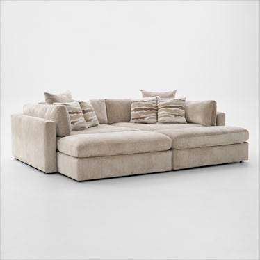 Sasha Foam Comfort Sectional - Luscious Champagne