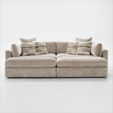 Sasha Foam Comfort Sectional - Luscious Champagne