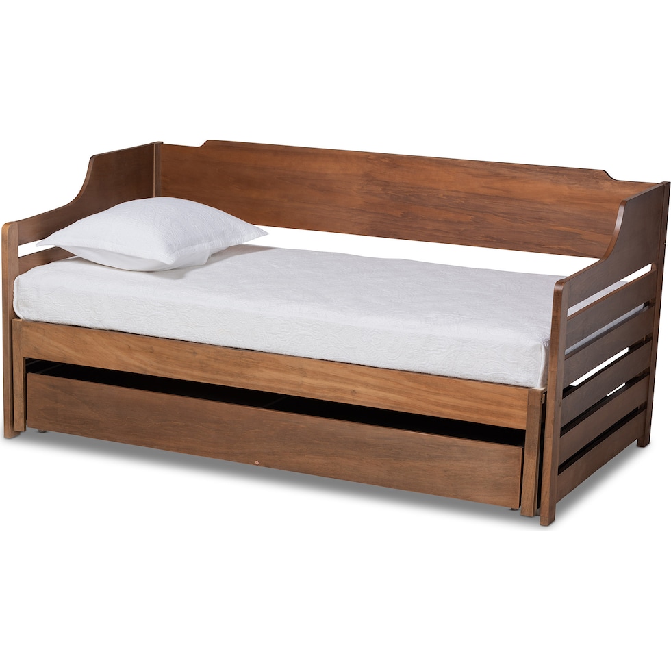 saskia light brown twin bed   