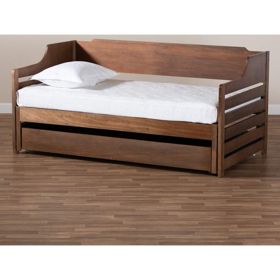 saskia light brown twin bed   