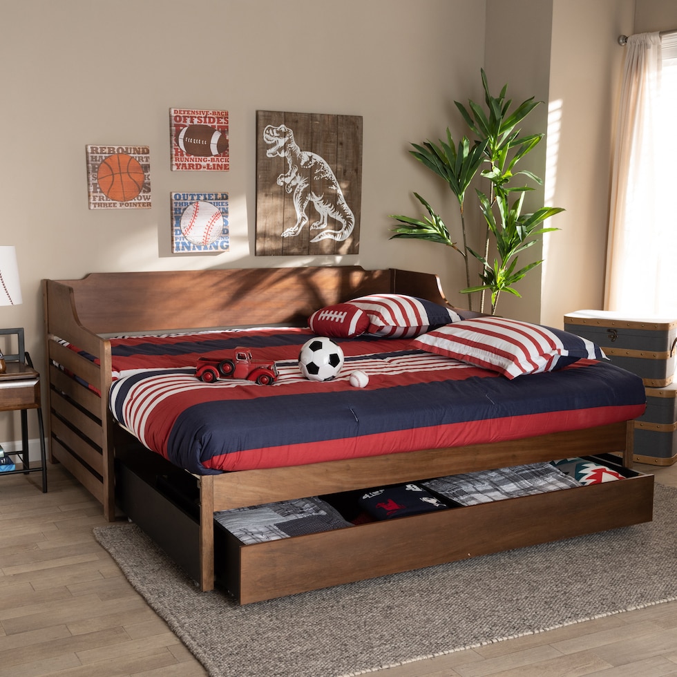 saskia light brown twin bed   