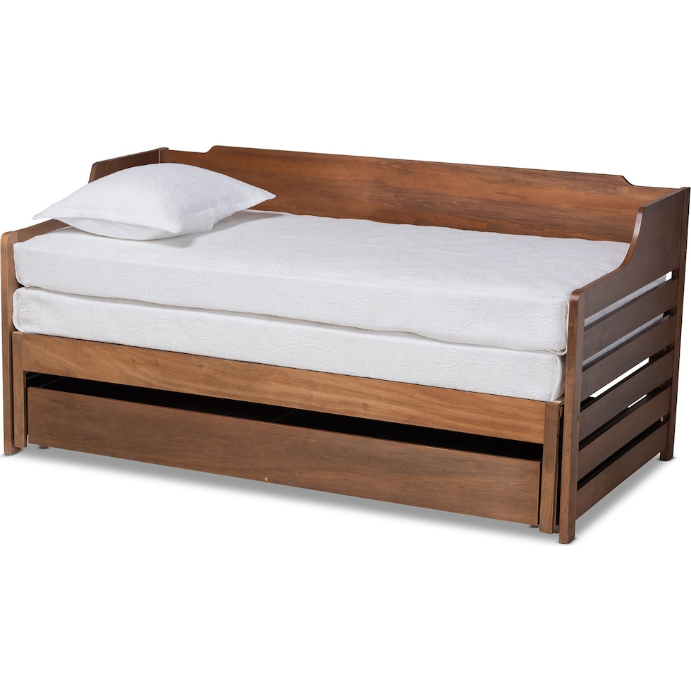 saskia light brown twin bed   