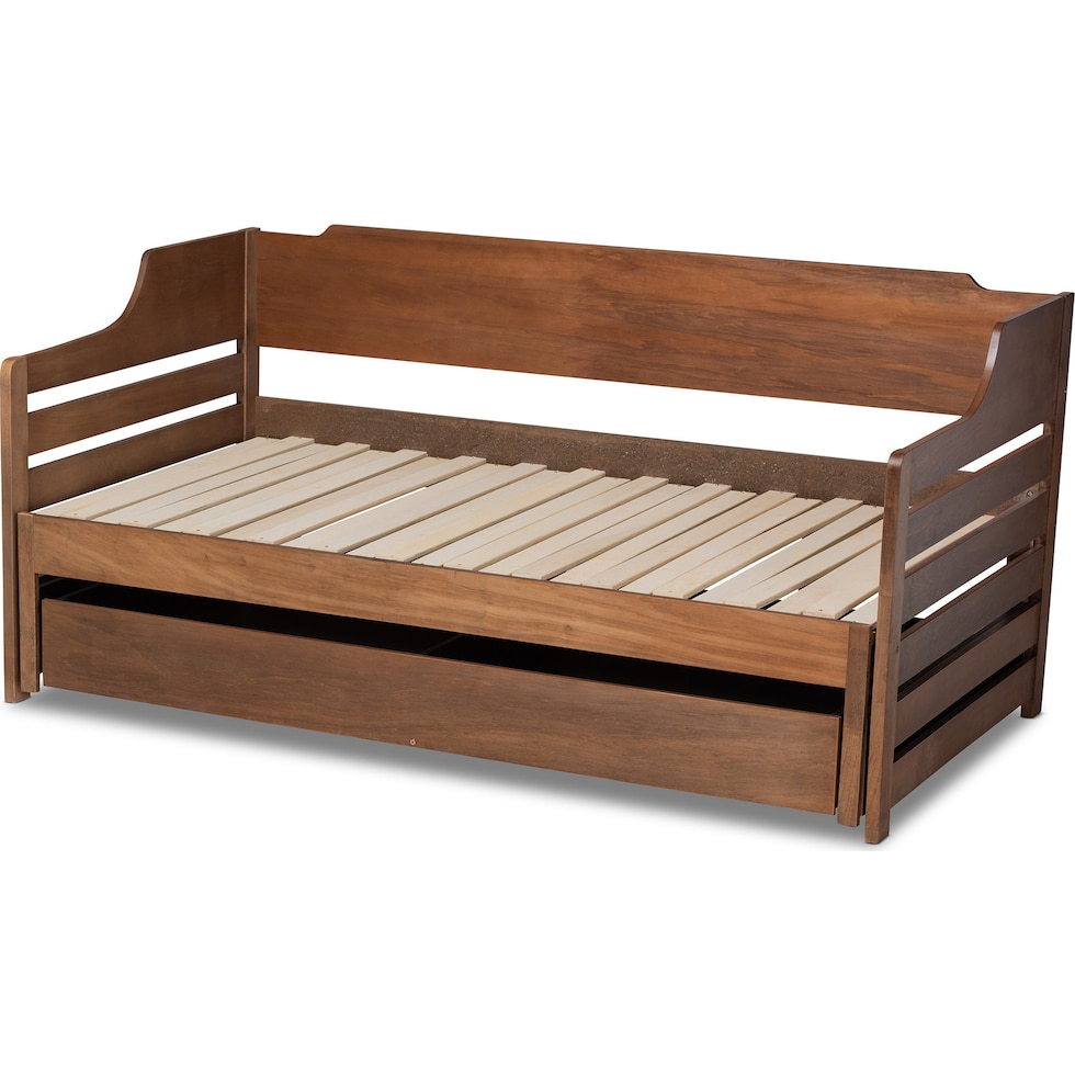 saskia light brown twin bed   