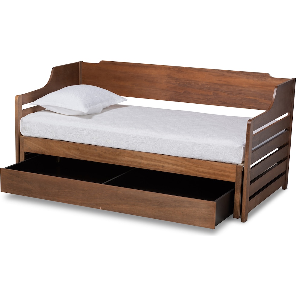 saskia light brown twin bed   