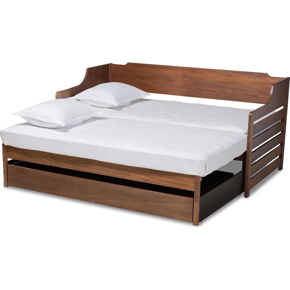 saskia light brown twin bed   