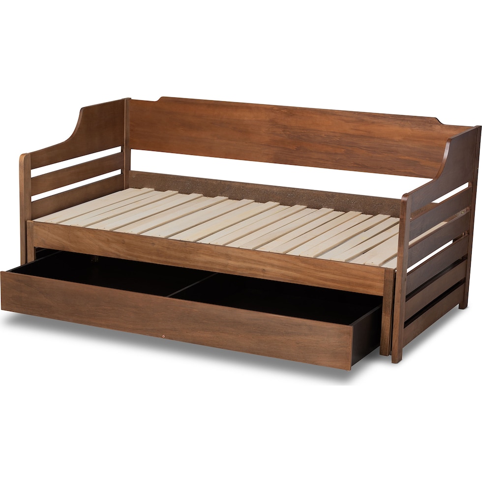 saskia light brown twin bed   