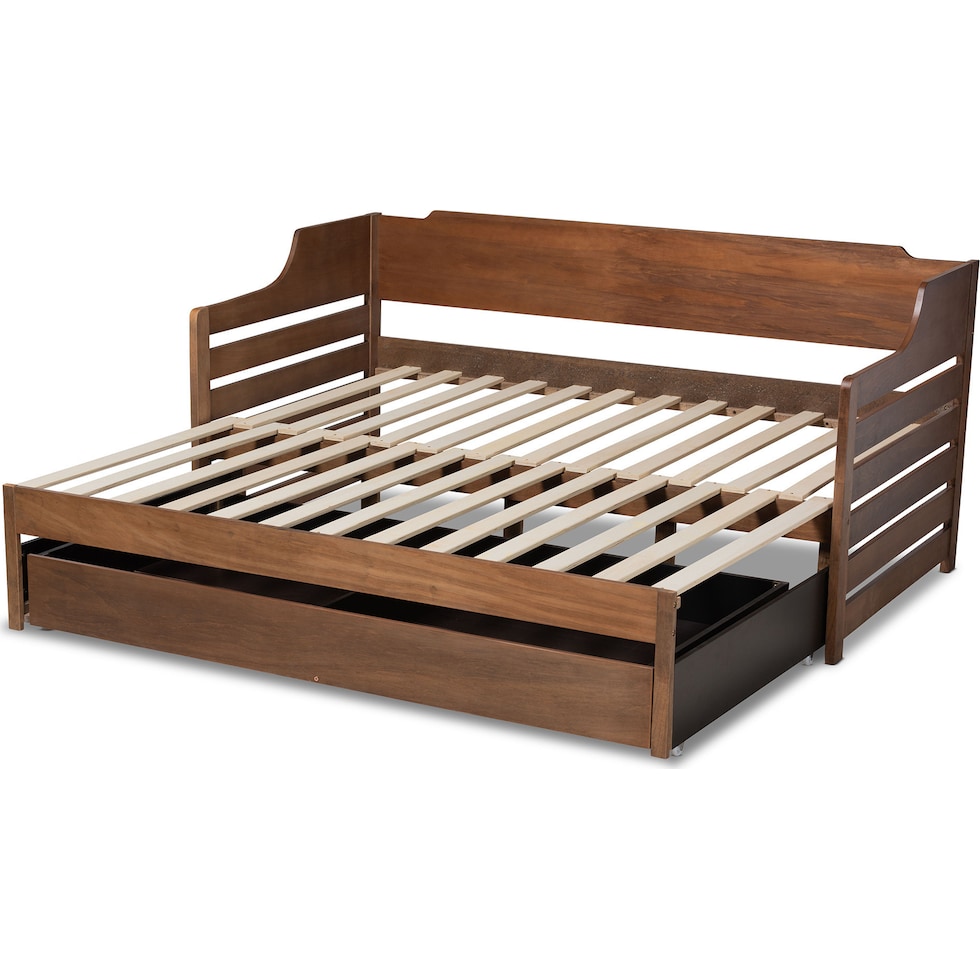 saskia light brown twin bed   