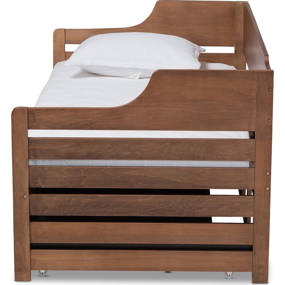 saskia light brown twin bed   