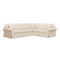 sawyer beige  pc slipcover sectional with left facing sofa   