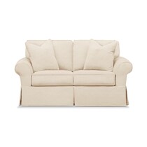 sawyer beige slipcover loveseat   