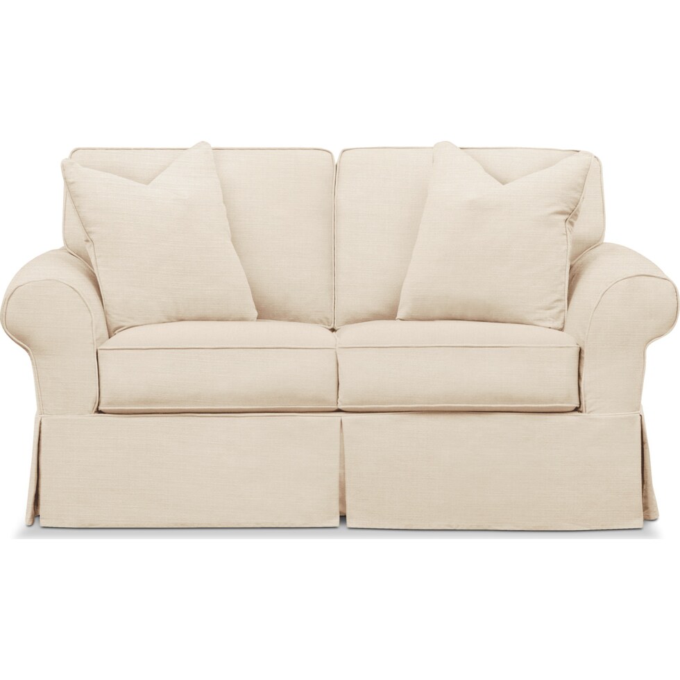 sawyer beige slipcover loveseat   