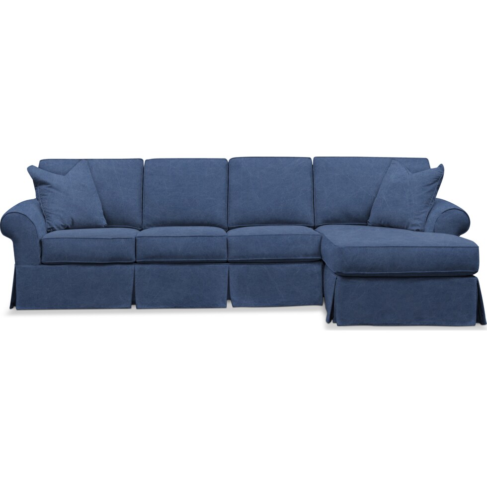 sawyer blue sectional   