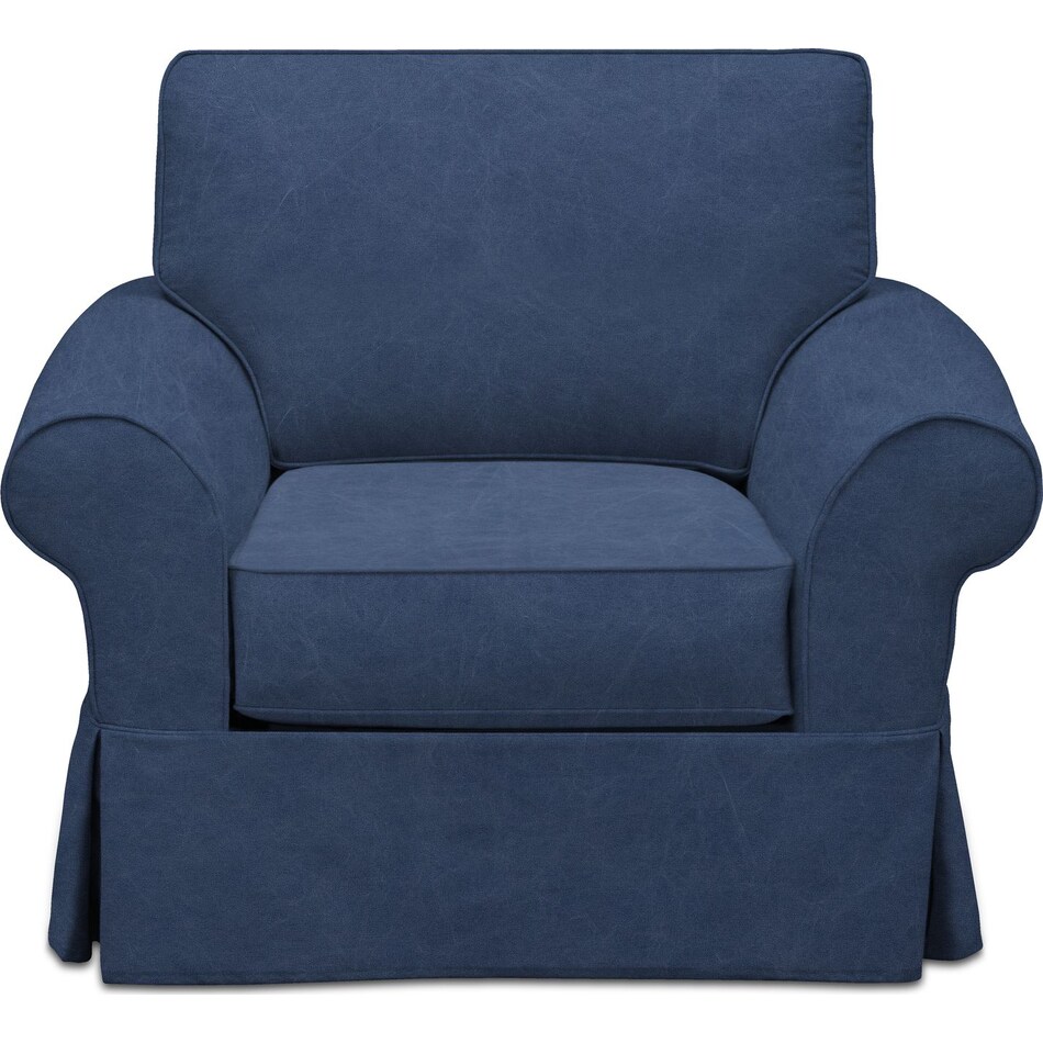 sawyer blue slipcover chair   