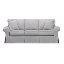 sawyer gray slipcover sofa   
