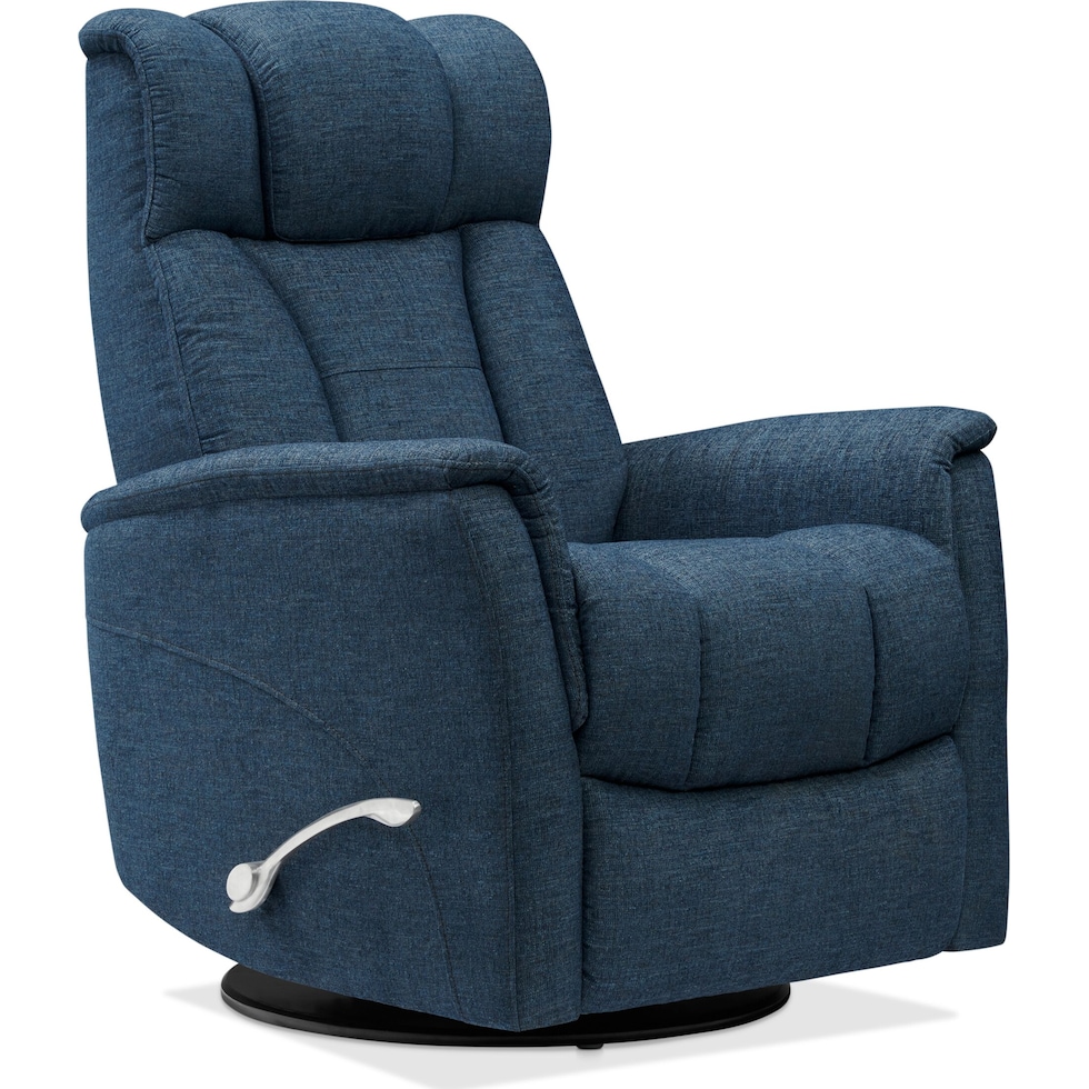 saxton blue swivel chair   