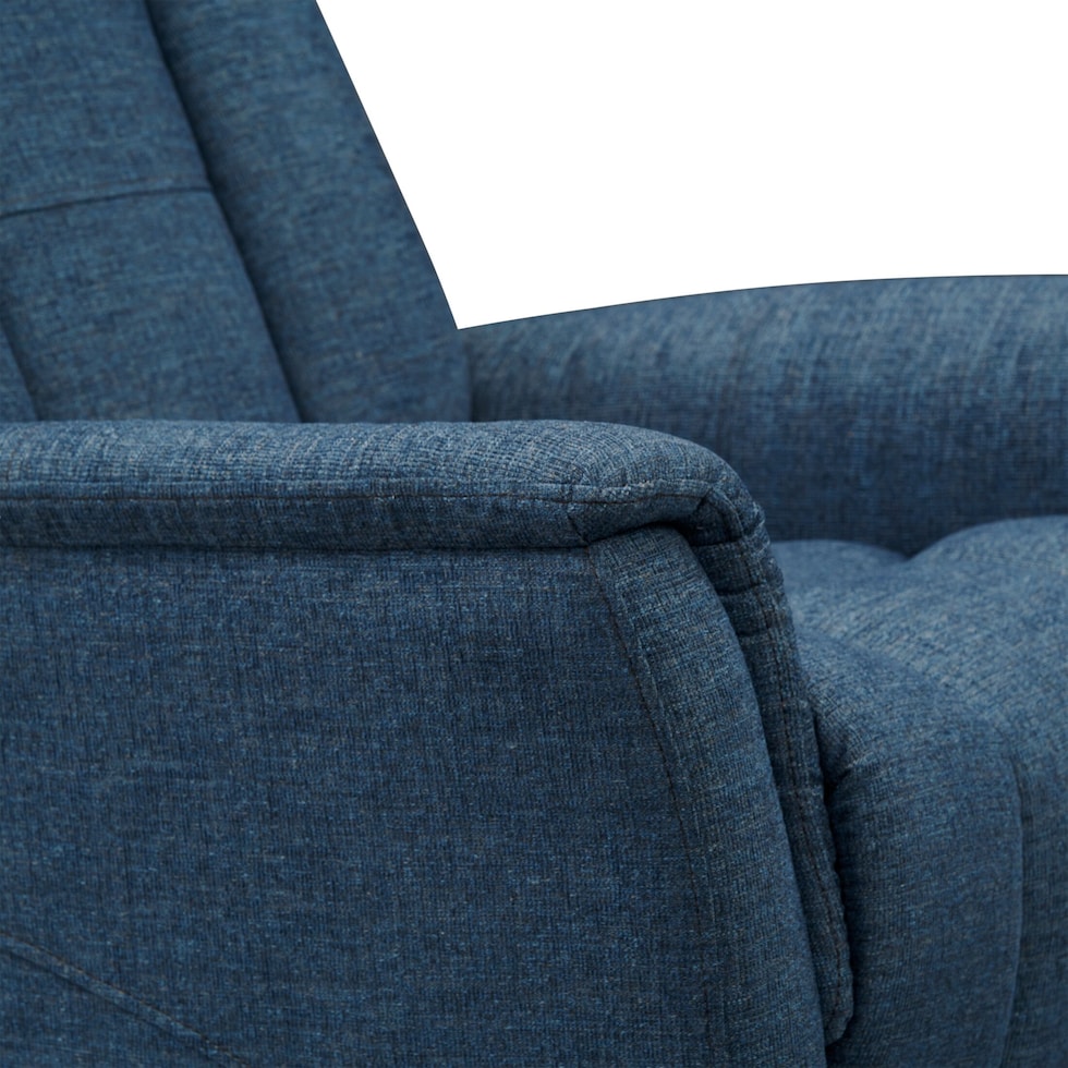 saxton blue swivel chair   