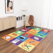 school multicolor area rug  x    