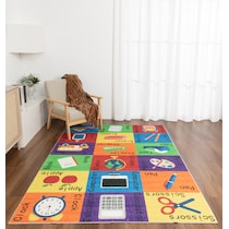 school multicolor area rug  x    