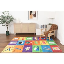 school multicolor area rug  x    