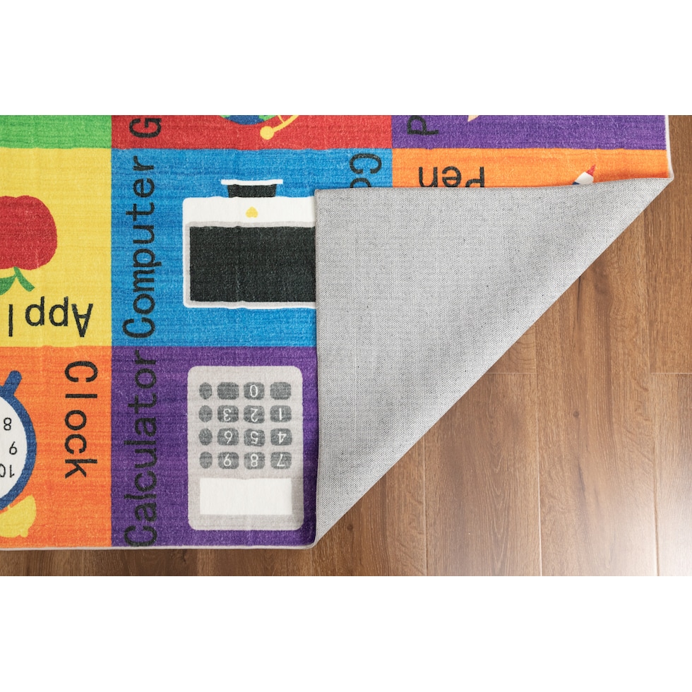 school multicolor area rug  x    