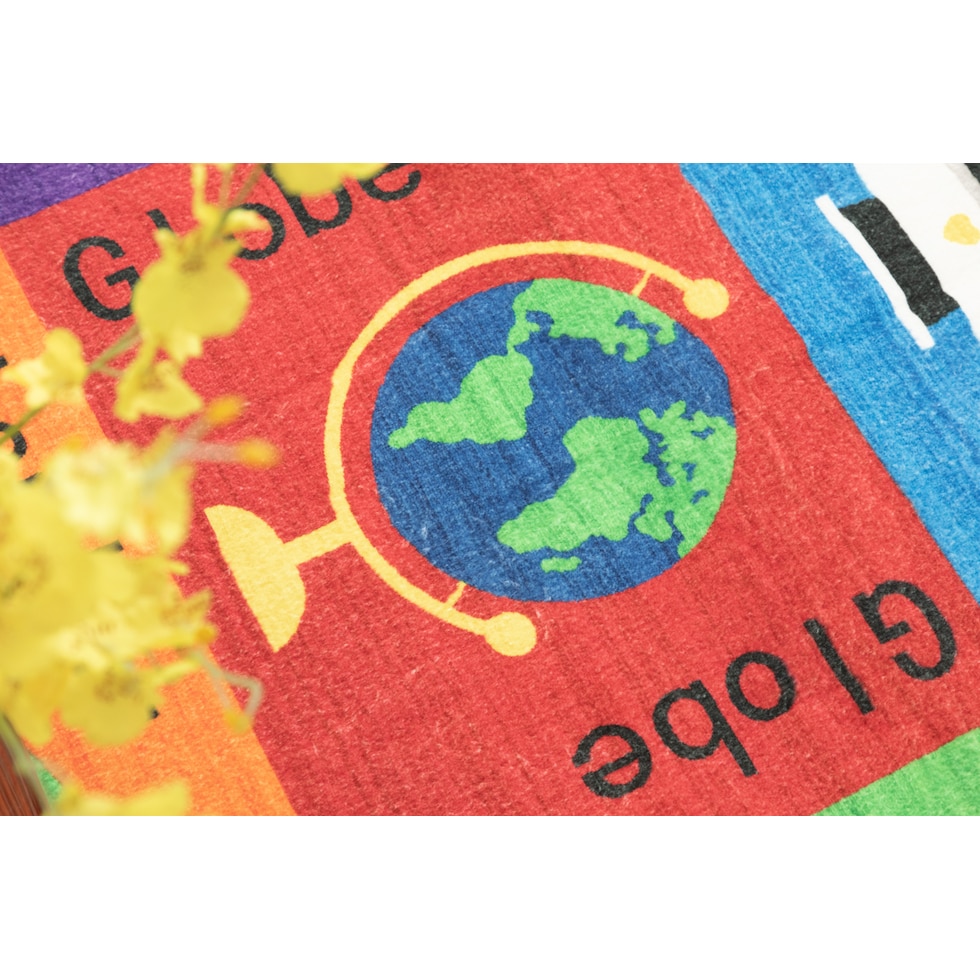 school multicolor area rug  x    