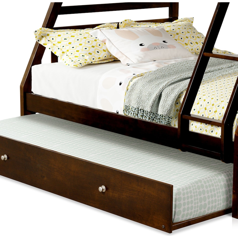 scout dark brown twin over full bunk bed with trundle   