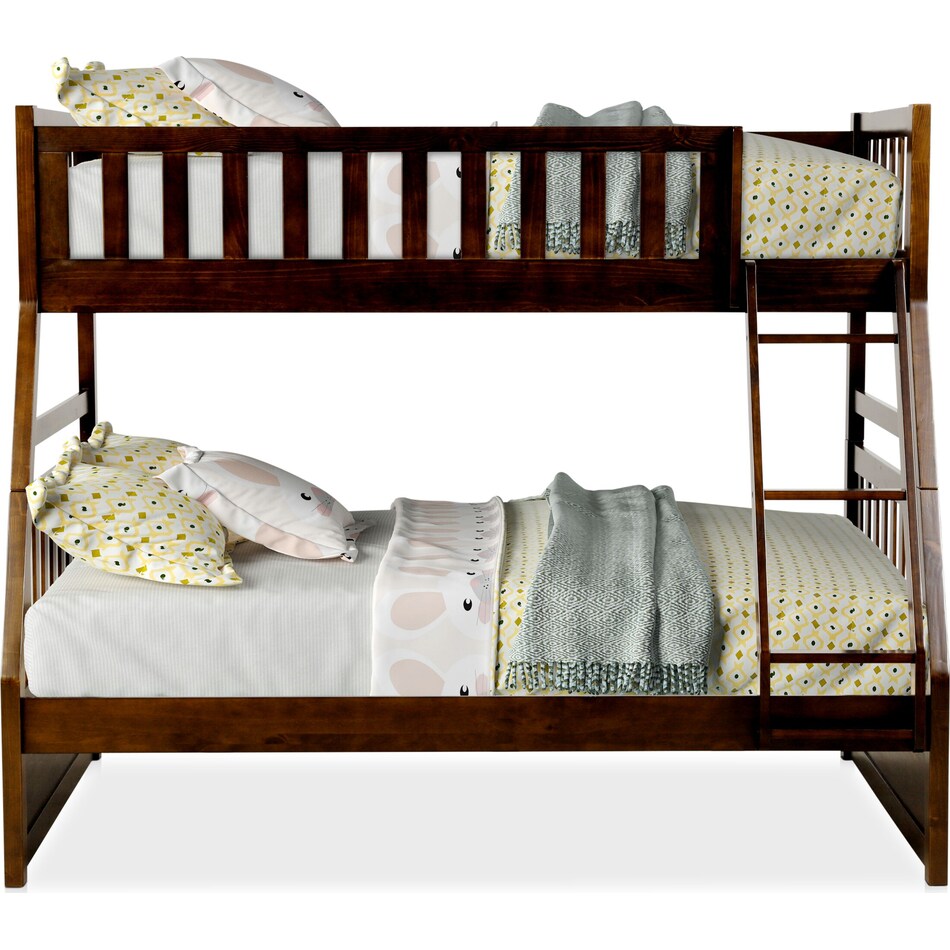 scout dark brown twin over full bunk bed   