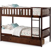 scout dark brown twin over twin bunk bed with drawer storage   