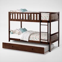 scout dark brown twin over twin bunk bed with trundle   