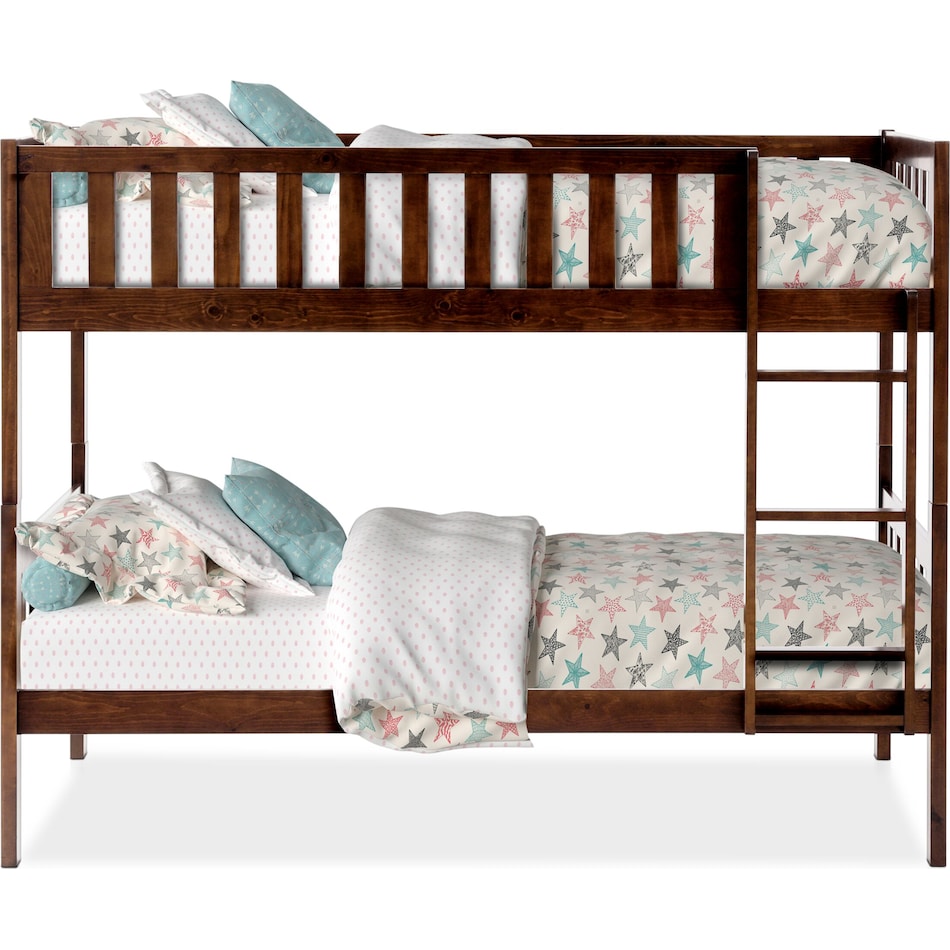 scout dark brown twin over twin bunk bed   