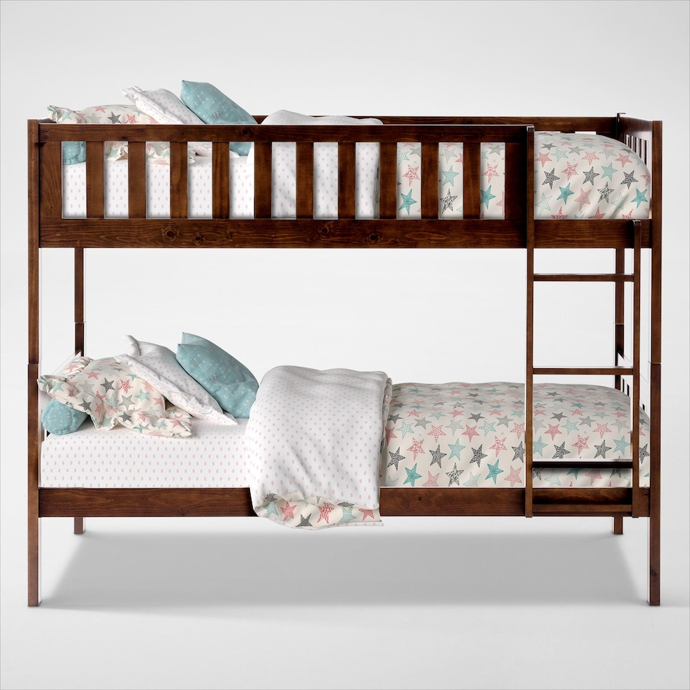 scout dark brown twin over twin bunk bed   