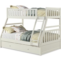 scout white twin over full bunk bed with trundle   
