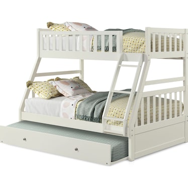 Scout Twin Over Full Trundle Bunk Bed - White