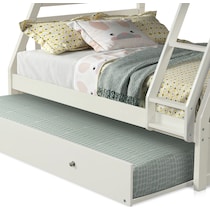 scout white twin over full bunk bed with trundle   