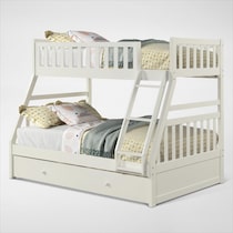 scout white twin over full bunk bed with trundle   