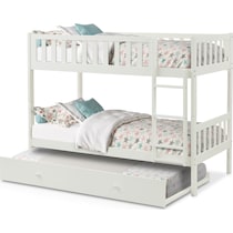 scout white twin over twin bunk bed with trundle   