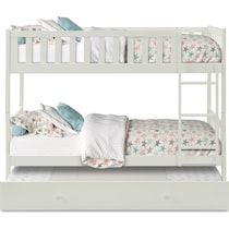 scout white twin over twin bunk bed with trundle   